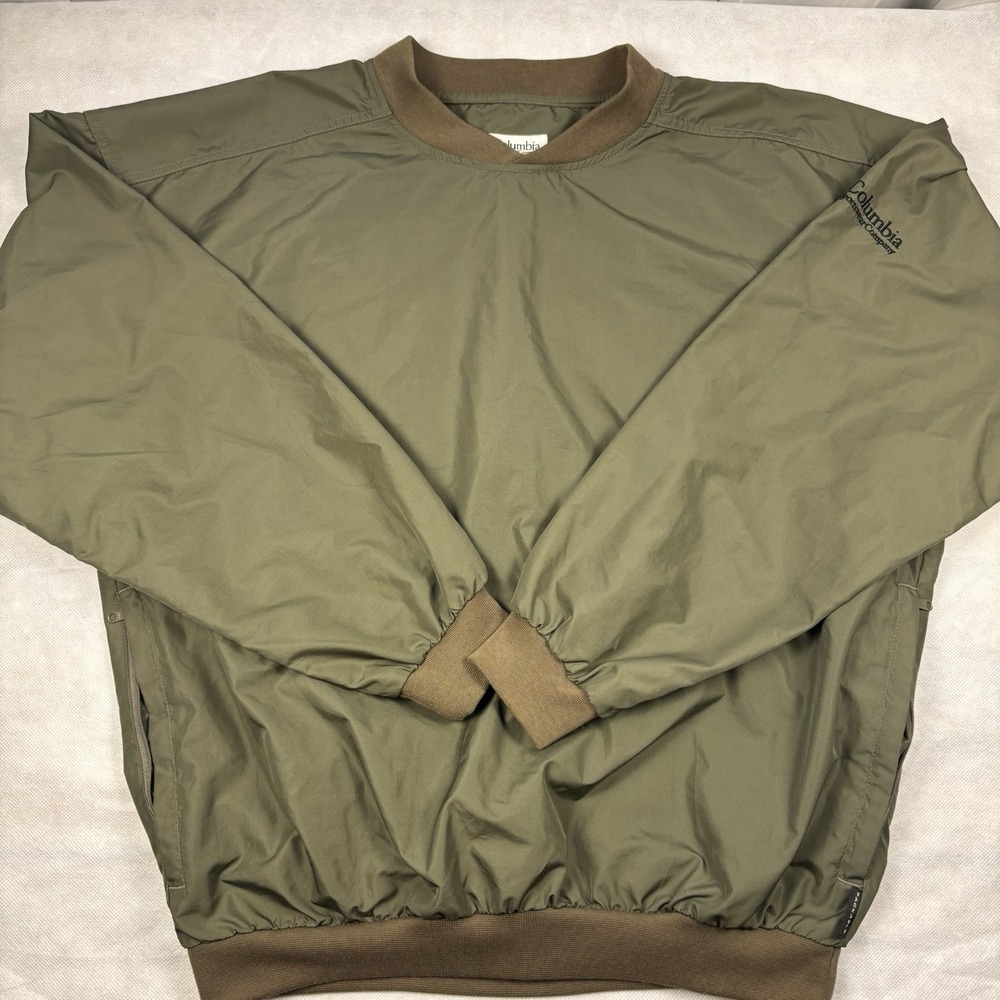 Columbia Sportswear Long Sleeve Pullover Men's Large Olive Golf Windbreaker